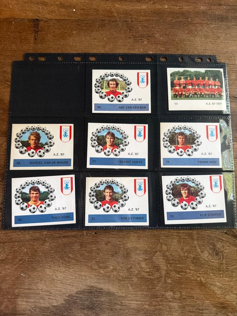 AZ '67 Voetbalplaatjes - Monty Gum 1971, Hobby en Vrije tijd, Stickers en Plaatjes, Gebruikt, Meerdere plaatjes, Ophalen of Verzenden