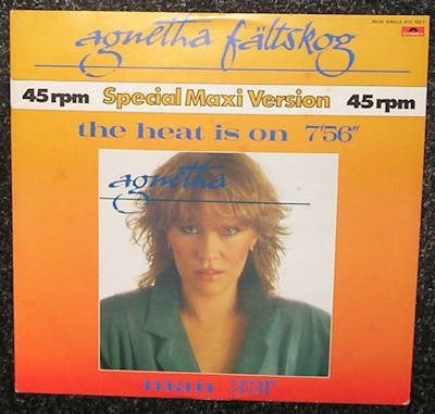 Agnetha Fältskog – The Heat Is On 1983 LP2154 Maxi Single, Gebruikt, 7 inch, Ophalen of Verzenden, Pop