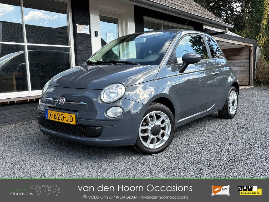 Fiat 500 1.2 AIRCO | VUILNISZAK-GRIJS | NW APK | HALFLEDER, Euro 5, Gebruikt, 1242 cc, 4 cilinders