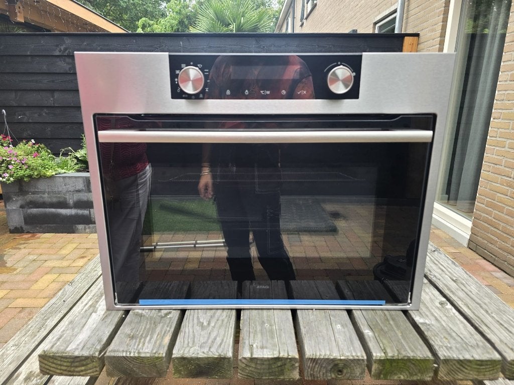 Atag cx4511c combi magnetron rvs met led display, Witgoed en Apparatuur, Ophalen, 45 tot 50 cm, Nieuw, Oven met grill
