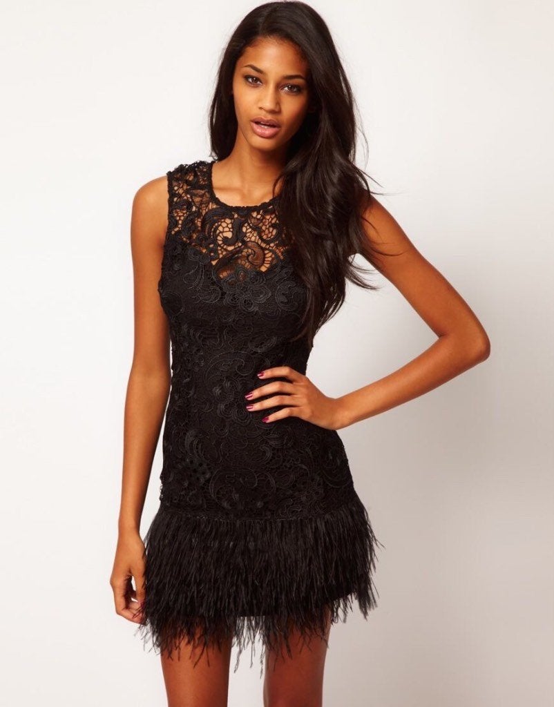 Lipsy London kanten Jurk Zwart, Verzenden, Zwart, Nieuw, Lipsy London