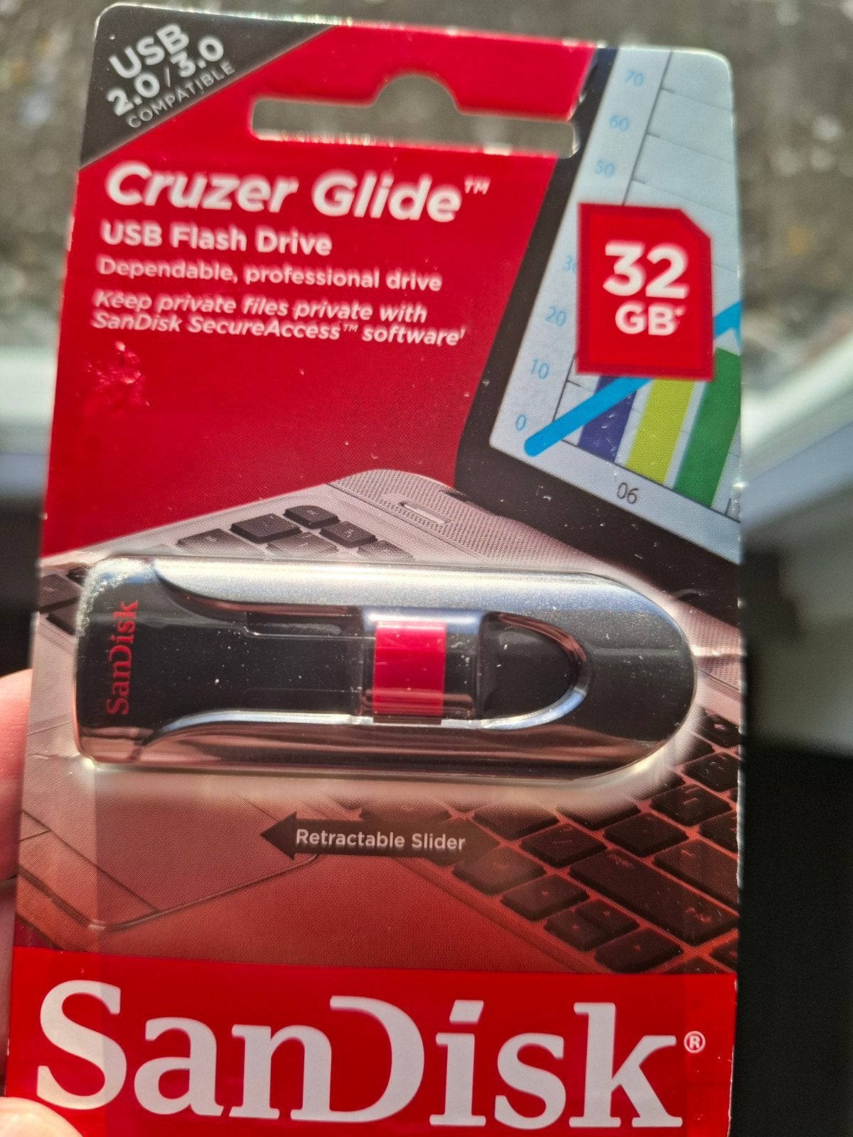SanDisk Cruzer Glide USB Flash Drive 32 GB, Computers en Software, Ophalen of Verzenden, Nieuw, SanDisk, 32 GB