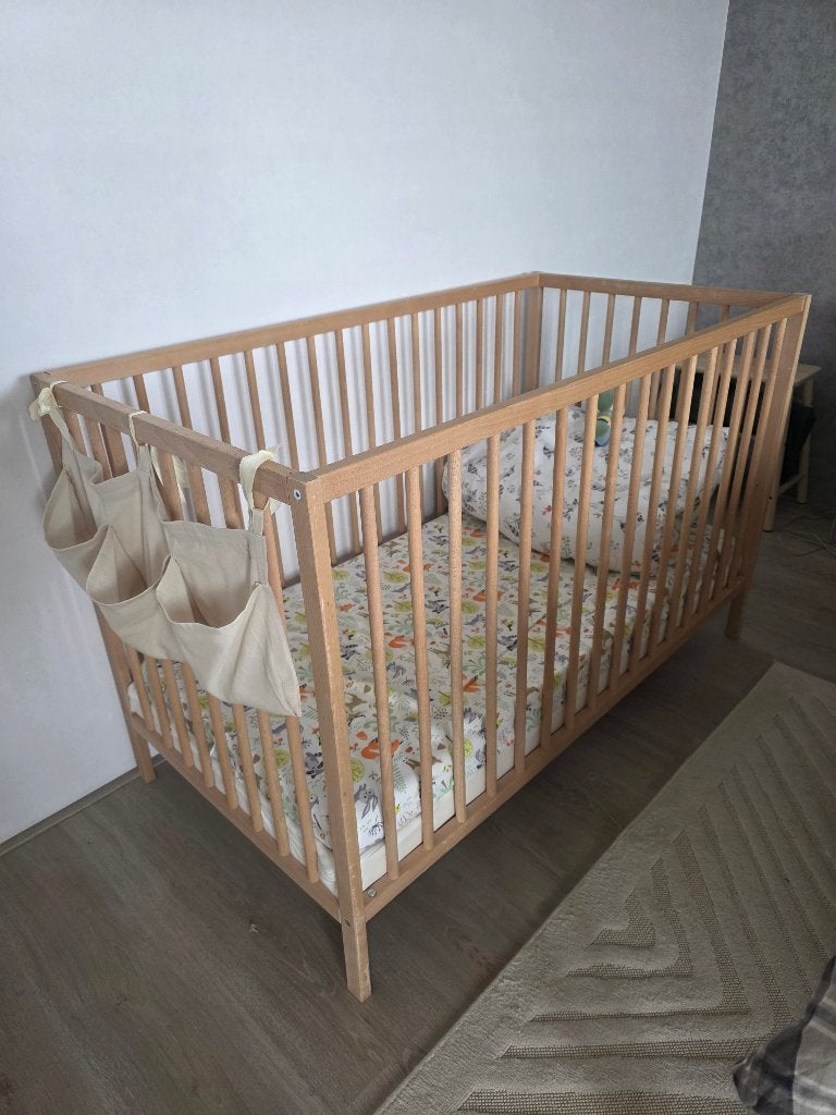 SNIGLAR babybedje, beuken, 60x120 cm, rookvrij, Kinderen en Baby's, Babywiegjes en Ledikanten, Ophalen, Zo goed als nieuw, Ledikant