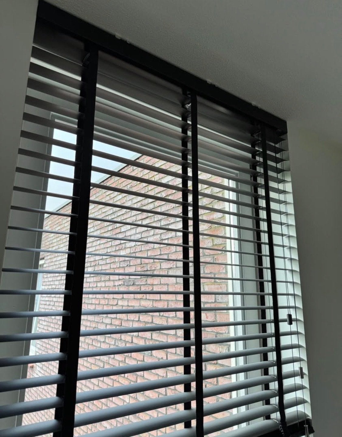 Jaloezieën - Grijs met zwart ladderband aluminium nieuw, Jaloezie, 180 cm, Metaal, Nieuw