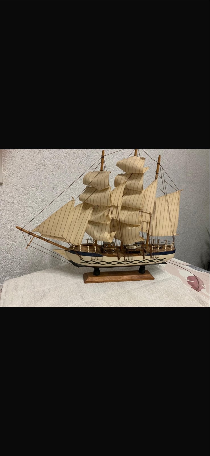 Decoratief Zeilschip Model - Handgemaakt Houten Schip, Hobby en Vrije tijd, Modelbouw | Boten en Schepen, Ophalen, Zo goed als nieuw