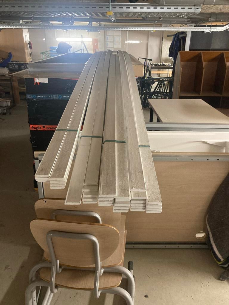 Hardhouten plinten gegrond 9x45x4900 mm, Ophalen, Overige materialen, Nieuw, 250 cm of meer