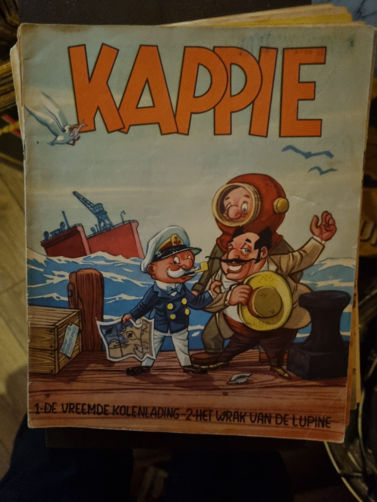 Kappie - De Vreemde Kolenlading & Het Wrak van de Lupine, Eén stripboek, Ophalen of Verzenden, Gelezen, Carol Voges