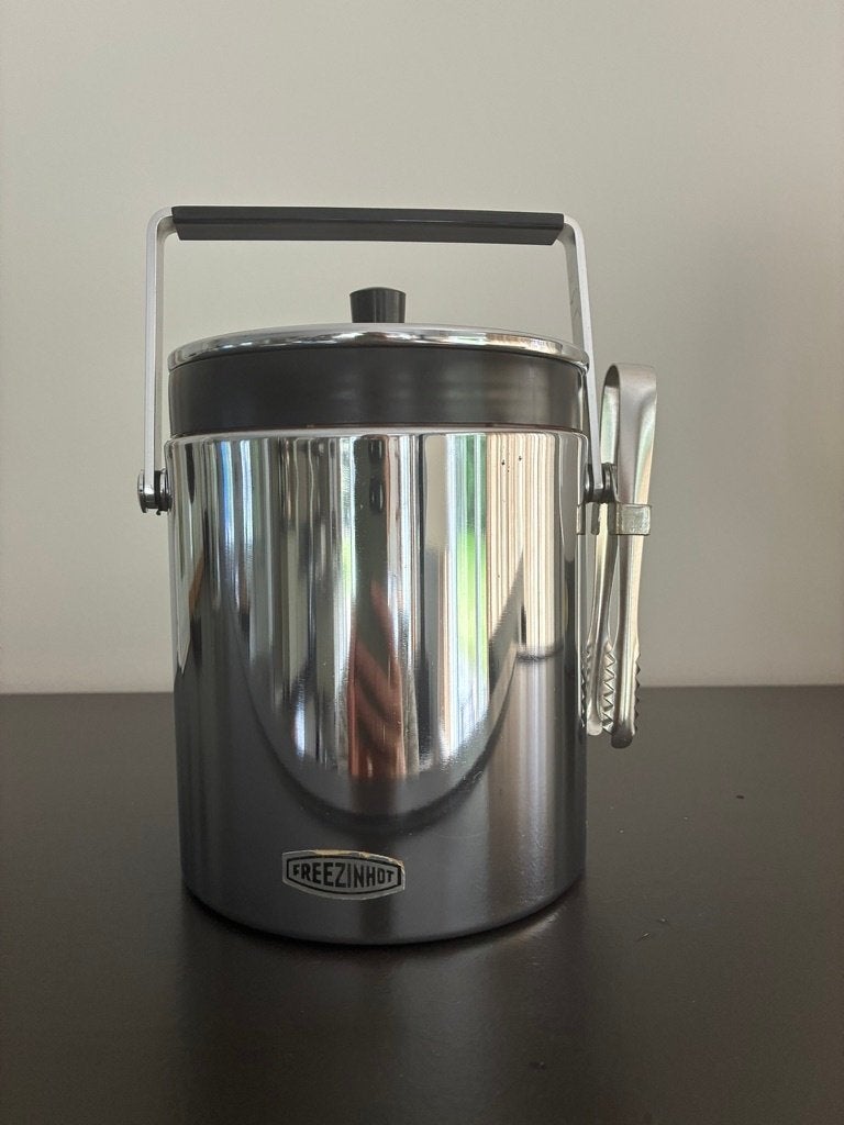 Vintage ijsemmer Stainless steel glas (heatex) zilverkleurig, Huis en Inrichting, Overige materialen, Overige typen, Ophalen of Verzenden