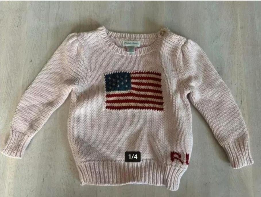 Roze RL Ralph Lauren Trui (ZGAN) 24m - maat 80, Ophalen of Verzenden, Zo goed als nieuw, Ralph Lauren, Truitje of Vestje