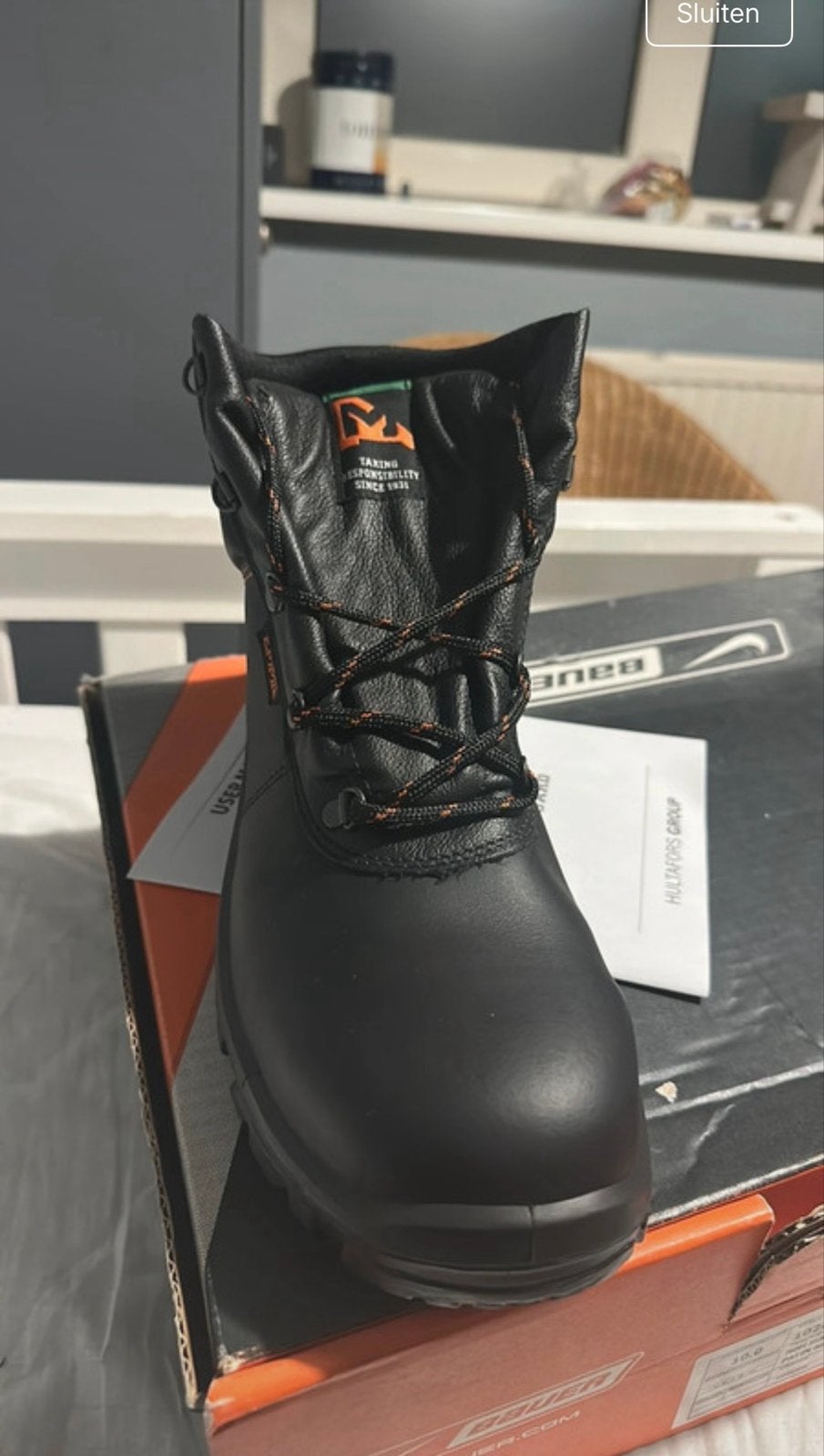 Nieuwe Emma werkschoenen met stalen neus, maat 45, zwart, Ophalen of Verzenden, Nieuw, Heren, Schoenen