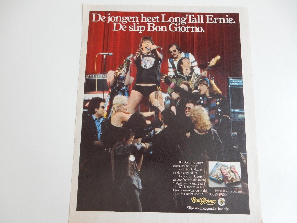 Long Tall Ernie (and the Shakers) reclame Slip Bon Giorno., Ophalen of Verzenden, Gebruikt, Boek, Tijdschrift of Artikel