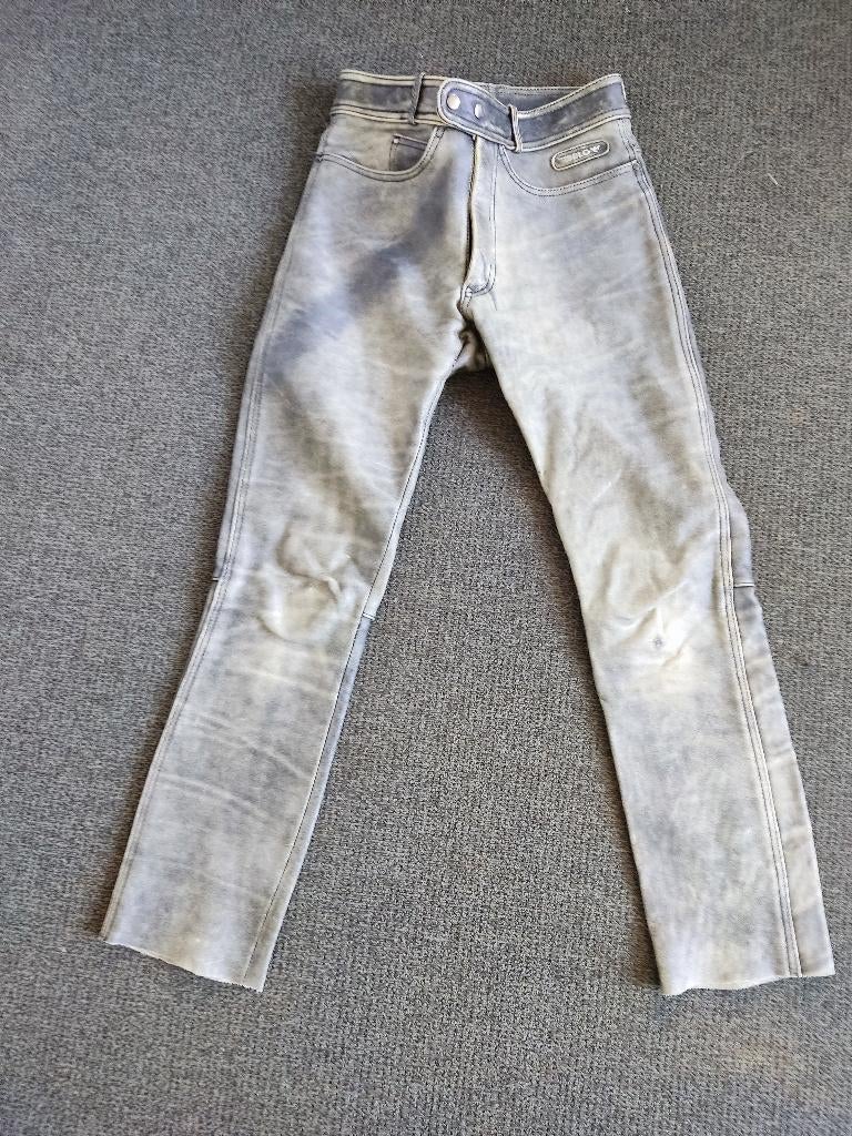 leren broek heren grijs, dik leer - maat 50, Kleding | Heren, Broeken en Pantalons, Overige, Maat 48/50 (M), Ophalen of Verzenden