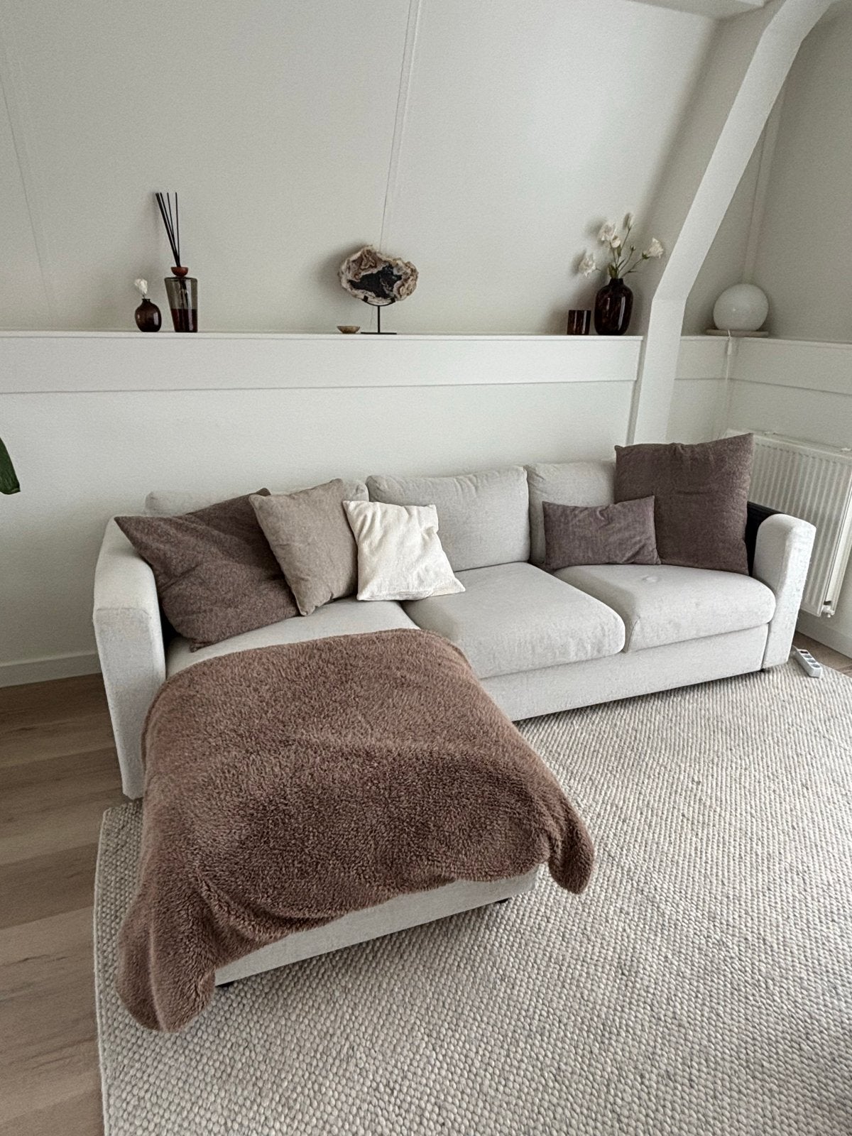 IKEA VIMLE bank met opbergruimte - Grunnard beige, Ophalen, Gebruikt, 75 tot 100 cm, Rechte bank