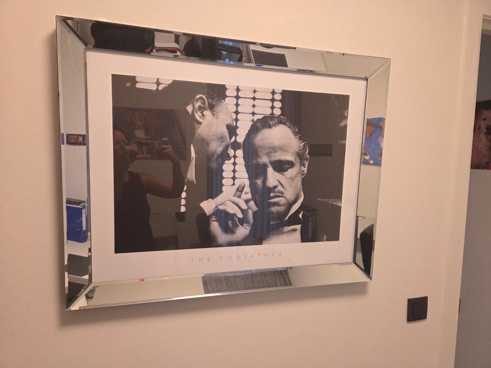 The Godfather poster in spiegel lijst (70x90 cm), Ophalen, Zo goed als nieuw, 75 tot 100 cm, Foto of Poster