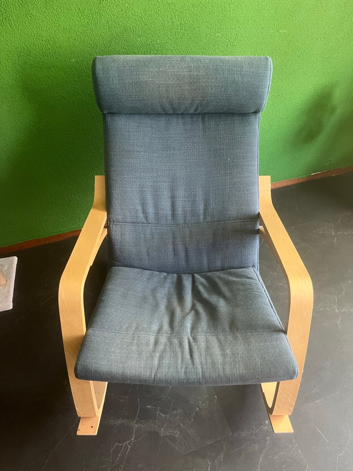 Ikea POÄNG fauteuil met voetenbankje, 75 tot 100 cm, Ophalen of Verzenden, Zo goed als nieuw, 50 tot 75 cm