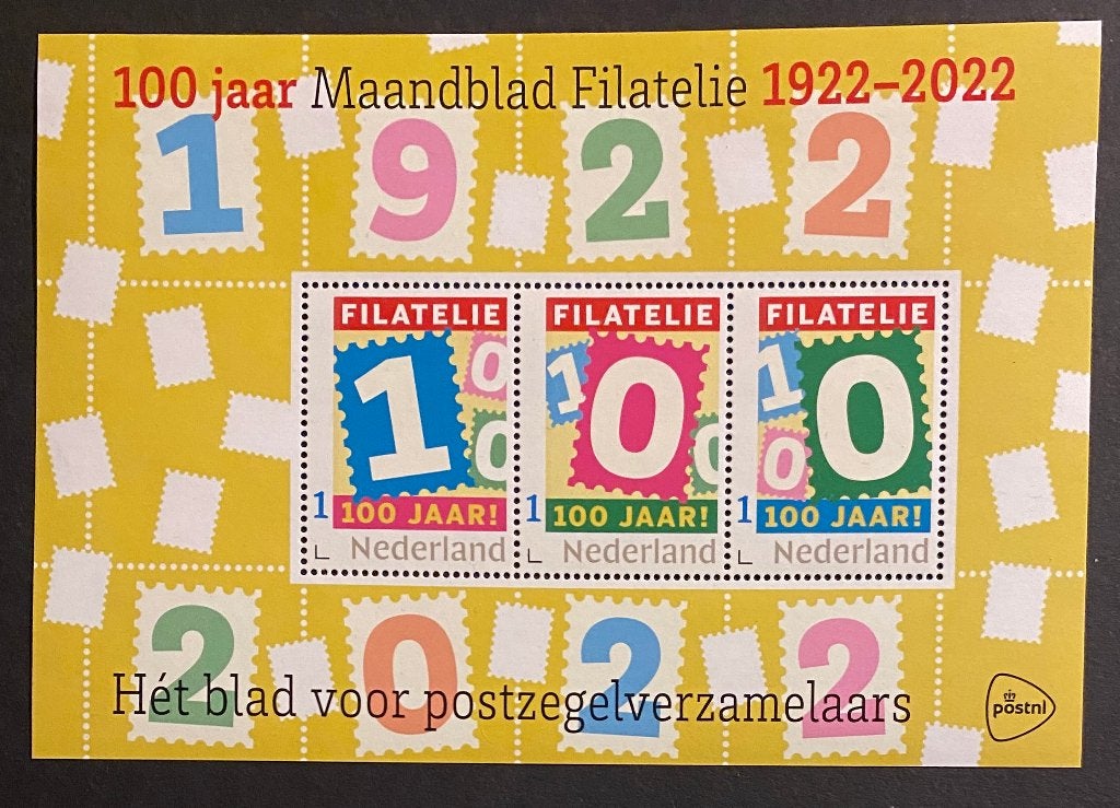 Vel persoonlijke zegels: 100 jr Maandblad Filatelie,postfris, Postzegels en Munten, Postzegels | Nederland, Ophalen of Verzenden