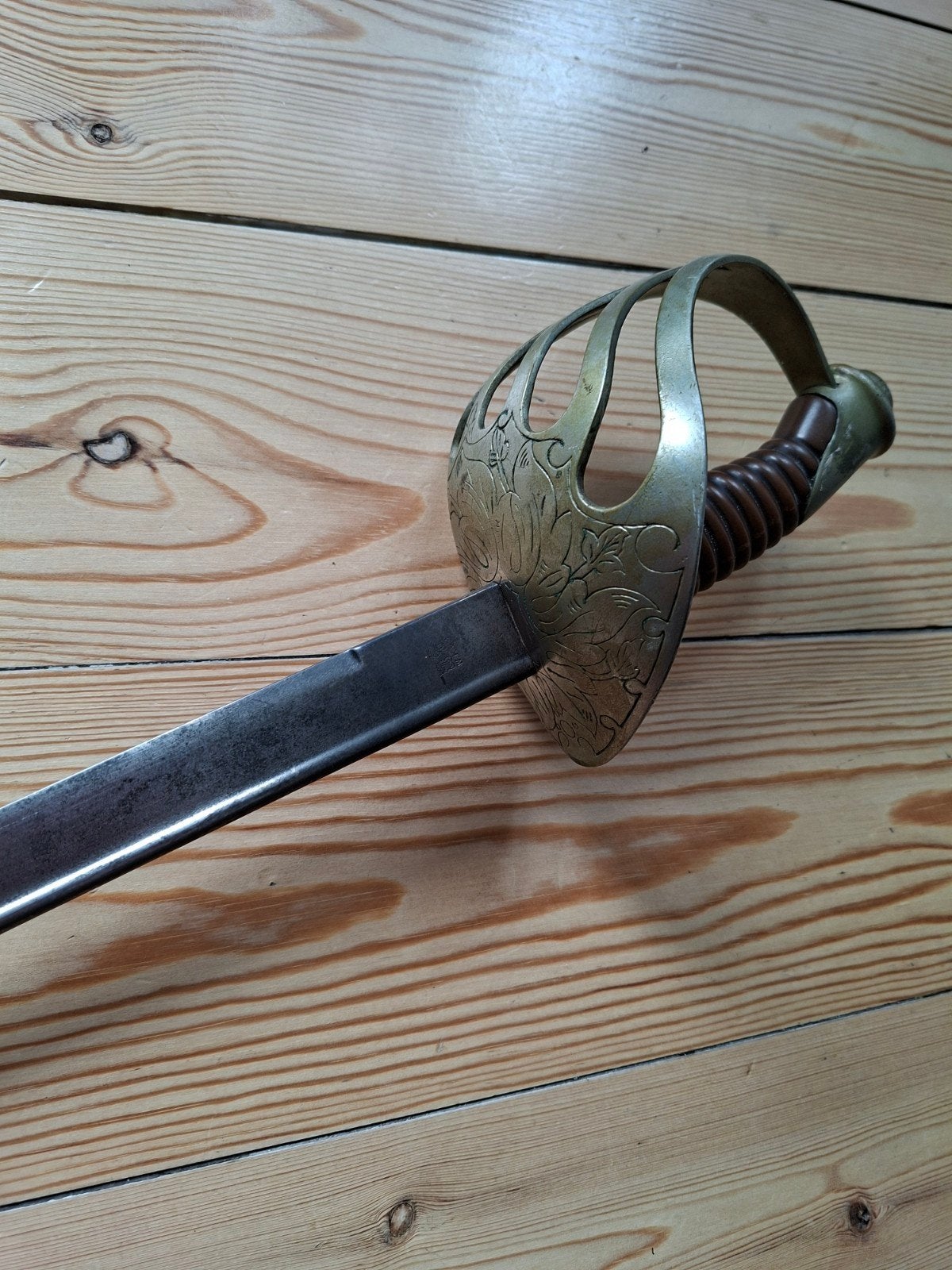 Antieke Sabel met Schede - W.K.&C. Gemerkt, Ophalen of Verzenden, Landmacht, Nederland, Zwaard of Sabel