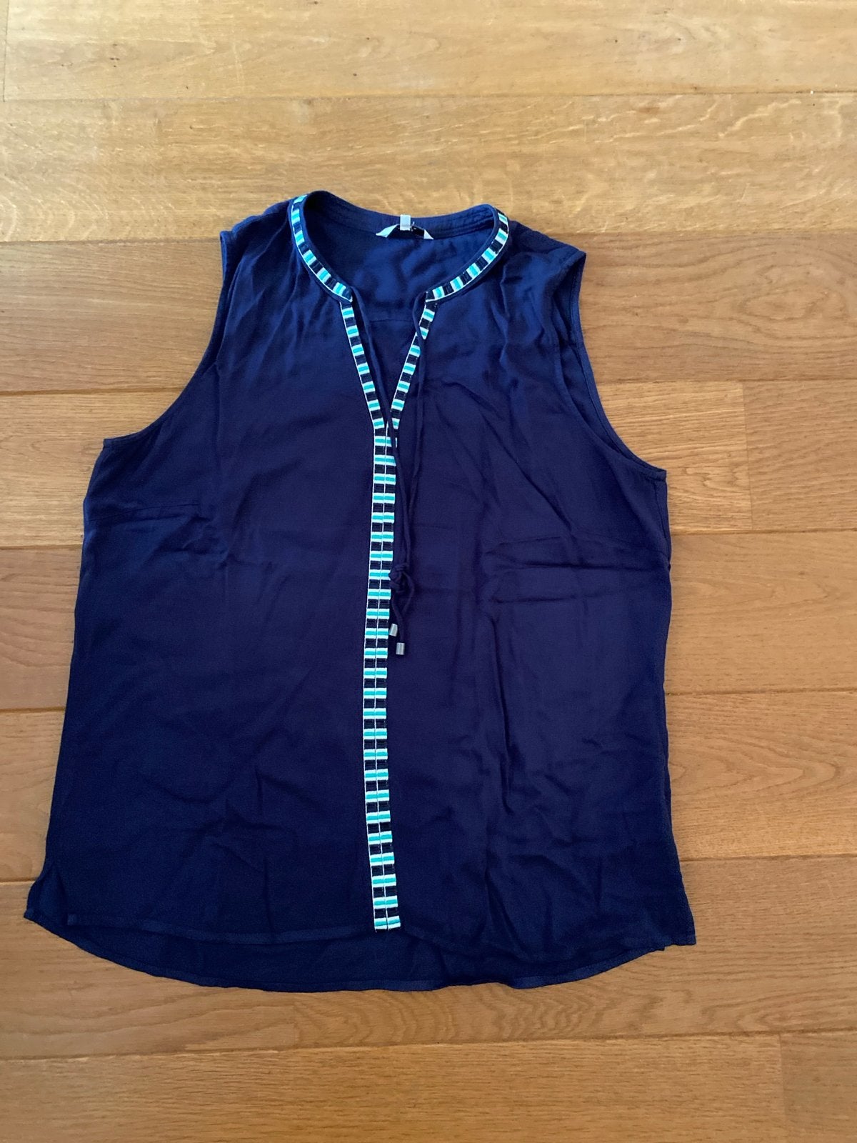 Sandwich mouwloze top maat 44, Blauw, Maat 42/44 (L), Ophalen of Verzenden, Zo goed als nieuw