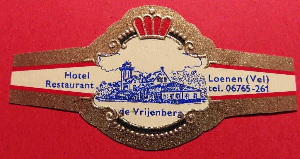 Sigarenbandje Reclamebandje Hotel De Vrijenberg Loenen, Verzenden, Gebruikt, Sigarenbandjes