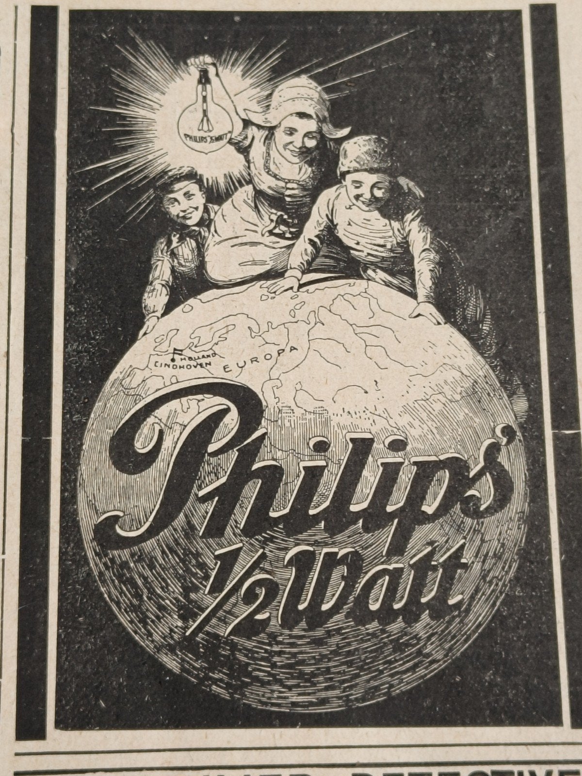 1916, 2 X PHILIPS RECLAME LAMPEN., Ophalen of Verzenden, Gebruikt, Overige typen
