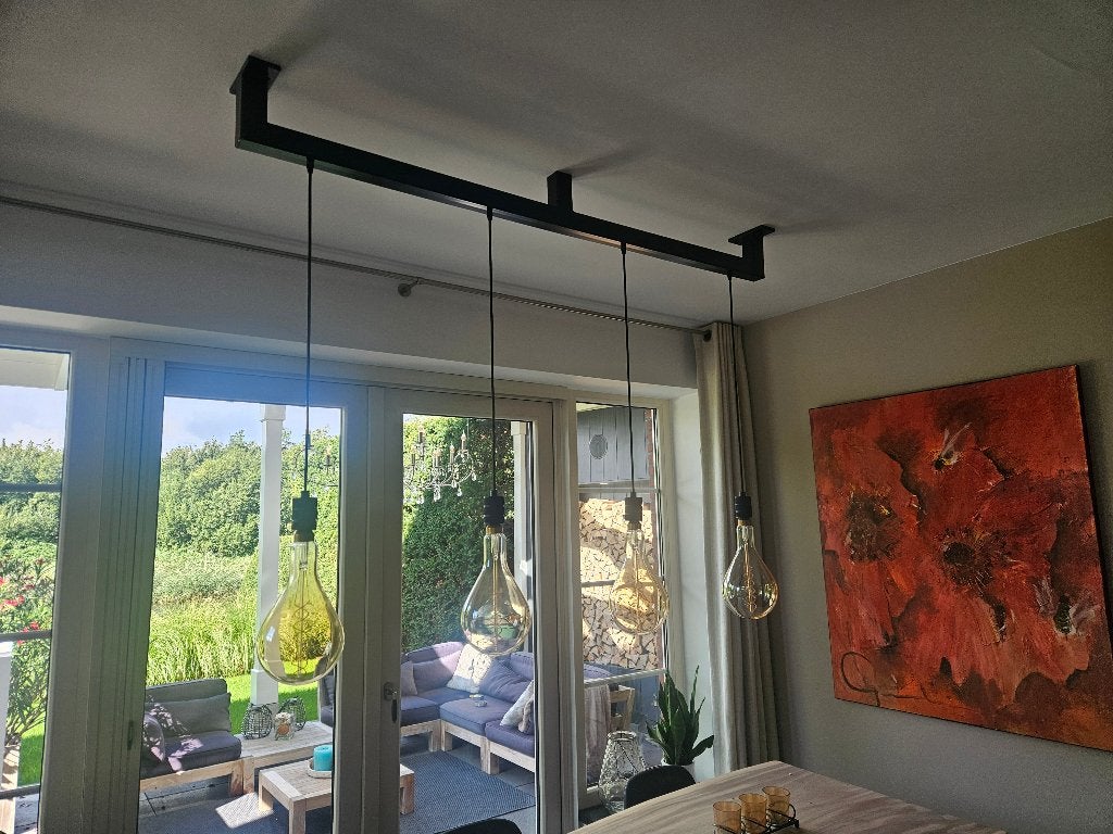 Industriële U-Beam Hanglamp 160 cm |  Maatwerk, Ophalen, Nieuw, E27 (groot), Metaal