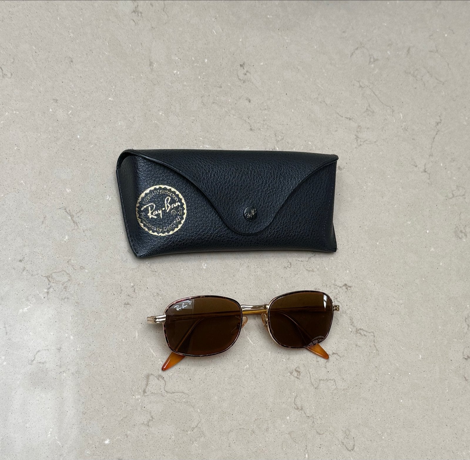 Vintage Ray-Ban RB W2897 Tortoise Zonnebril - Made in Italy, Gebruikt, Zonnebril, Bruin, Ophalen of Verzenden
