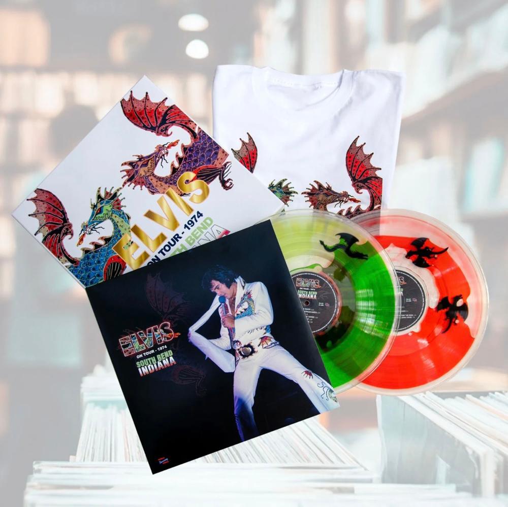 LIQUID GREEN & RED ELVIS ON TOUR 1974 SOUTH BEND INDIANA NEW, Ophalen of Verzenden, 1970 - 1979, 12 inch, Boxset