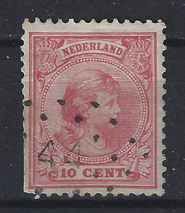 Nr. 37 puntstempel 44 's GRAVENHAGE 1891 Nederland 10% CW, Postzegels en Munten, Postzegels | Nederland, Ophalen of Verzenden