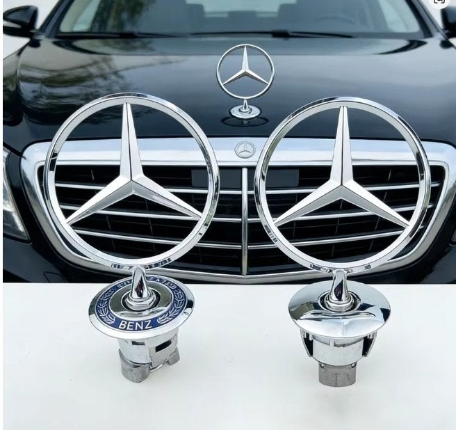 2X MB STERREN 1X MET LAUWERKRANS DE ANDERE ALLEEN CHROME, Auto diversen, Ophalen of Verzenden, Nieuw