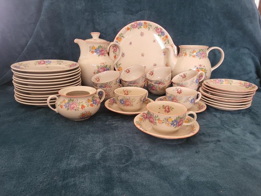 Tuppack Steinzeug Feuerfest Servies - Bloemmotief, Huis en Inrichting, Keuken | Servies, Ophalen, Gebruikt, Keramiek, Overige stijlen
