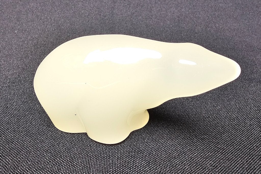 # Hadeland opaline wit glazen beer gemarkeerd uit noorwegen, Ophalen of Verzenden, Beeld, Zoogdier