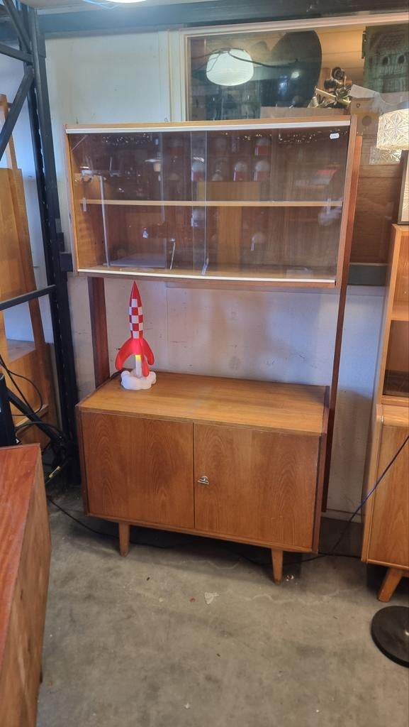 Vintage wandmeubel jaren 60 met modules, Huis en Inrichting, Kasten | Vitrinekasten, Ophalen, Gebruikt, ,, ,