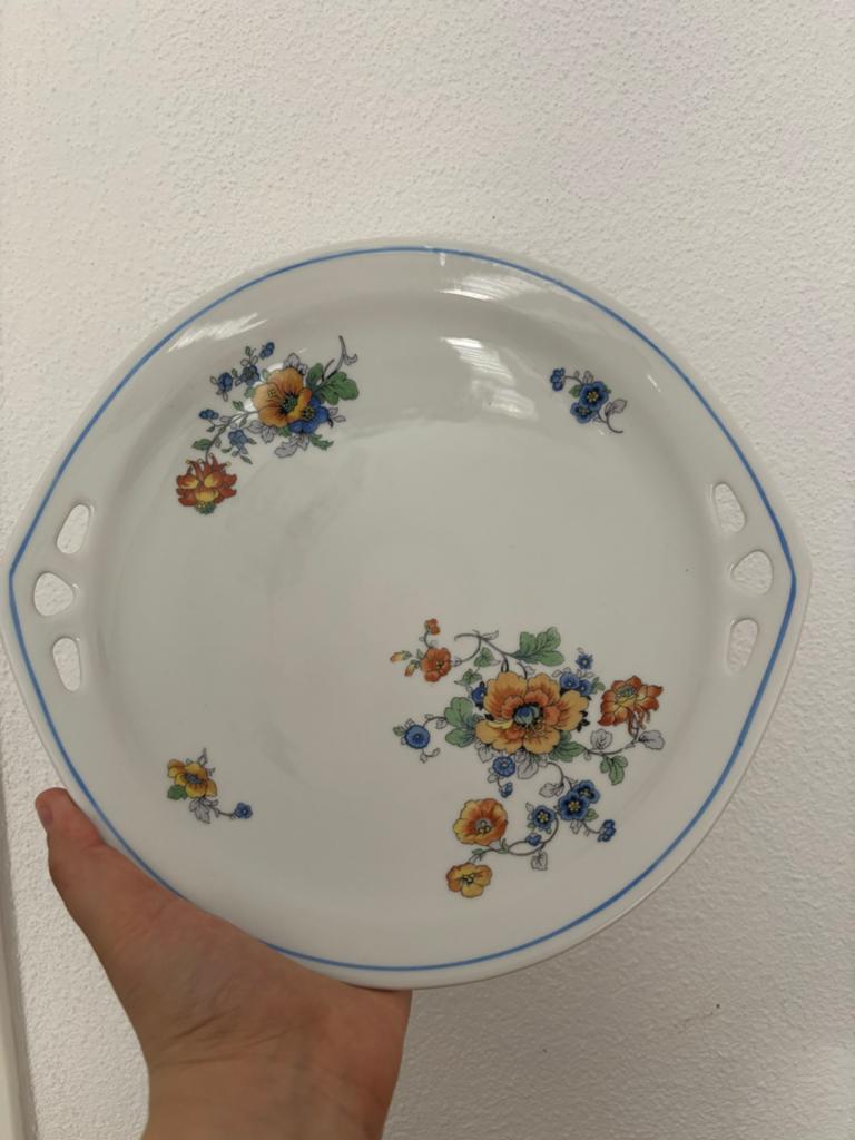 Mosa Maastricht Schaal met Bloemmotief - Vintage Porselein, Ophalen of Verzenden