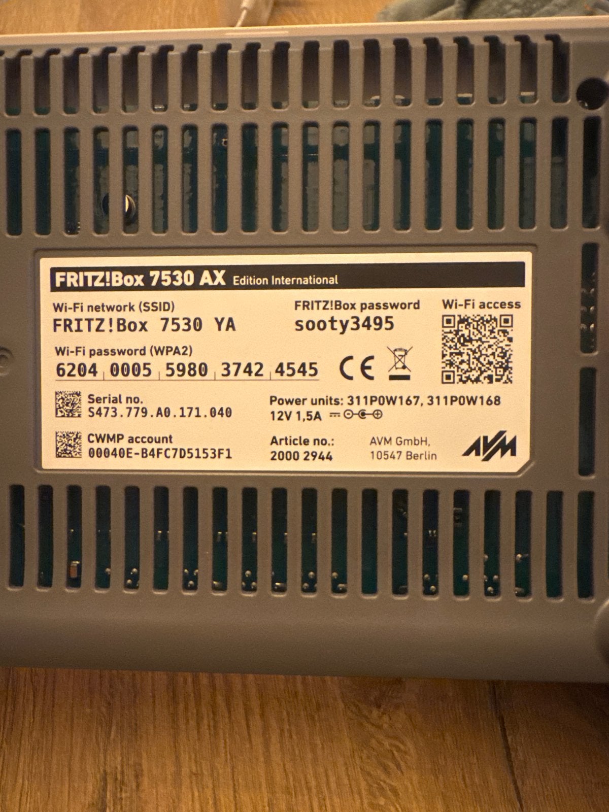 FRITZ!Box 7530 AX Edition International Router, Ophalen of Verzenden, Zo goed als nieuw, Router