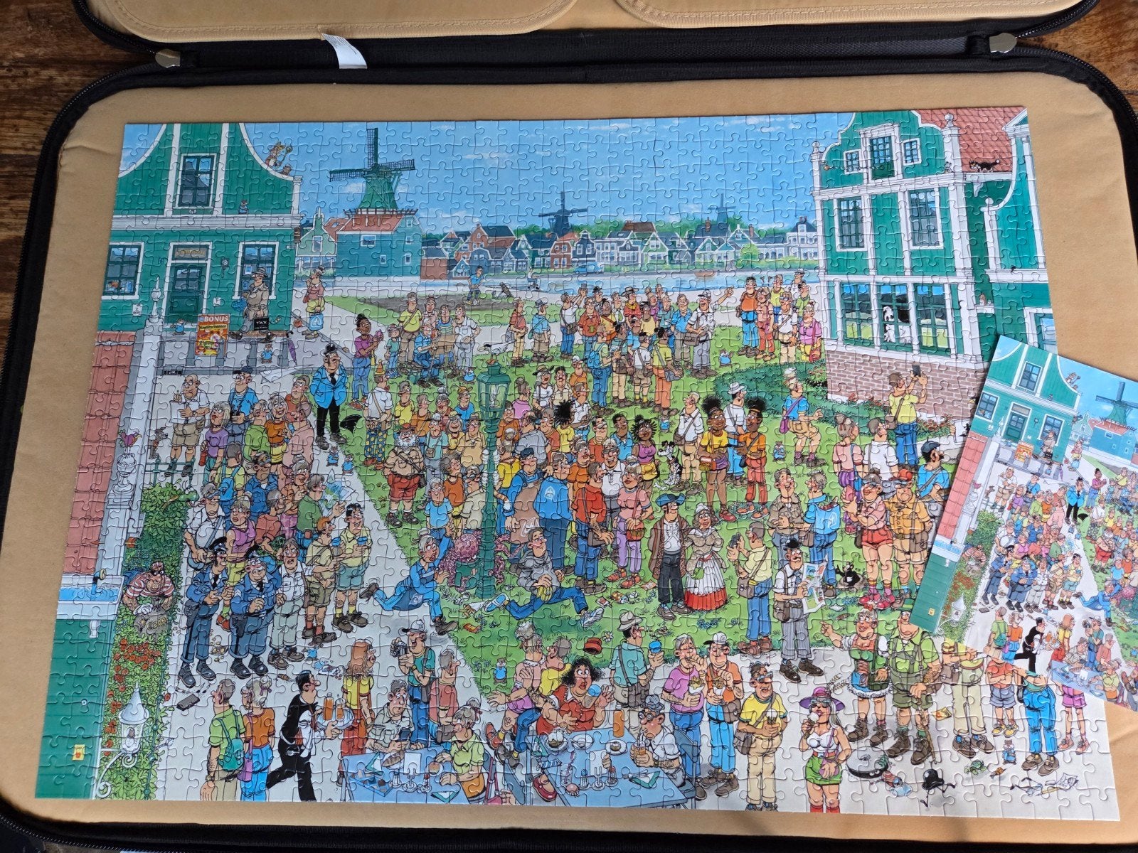 JAN VAN HAASTEREN PUZZEL 1000 AH op de zaanse schans, Ophalen, 500 t/m 1500 stukjes, Zo goed als nieuw, Legpuzzel