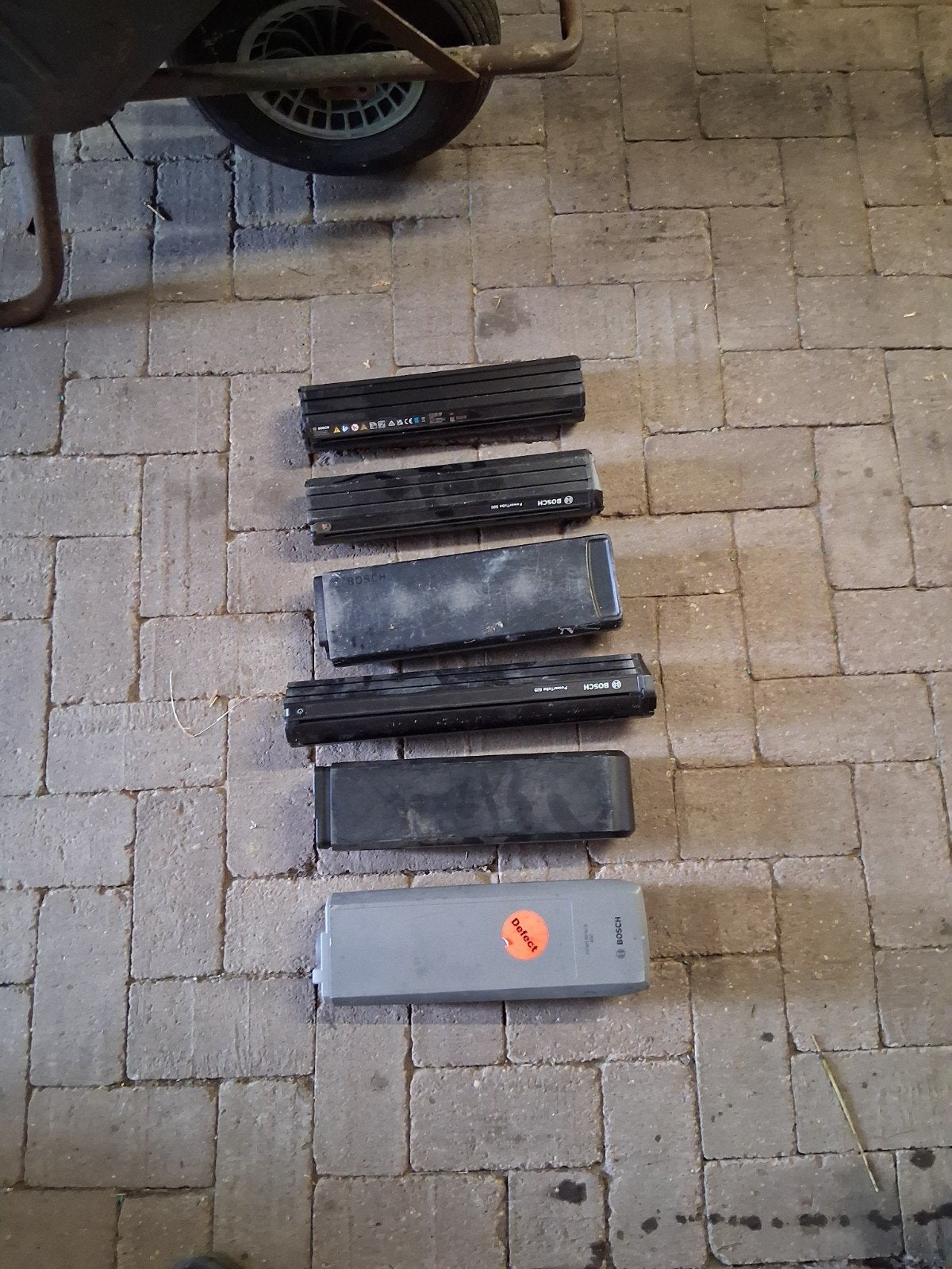 6x Oude Bosch fietsaccu's - defect/voor onderdelen, Ophalen, Gebruikt