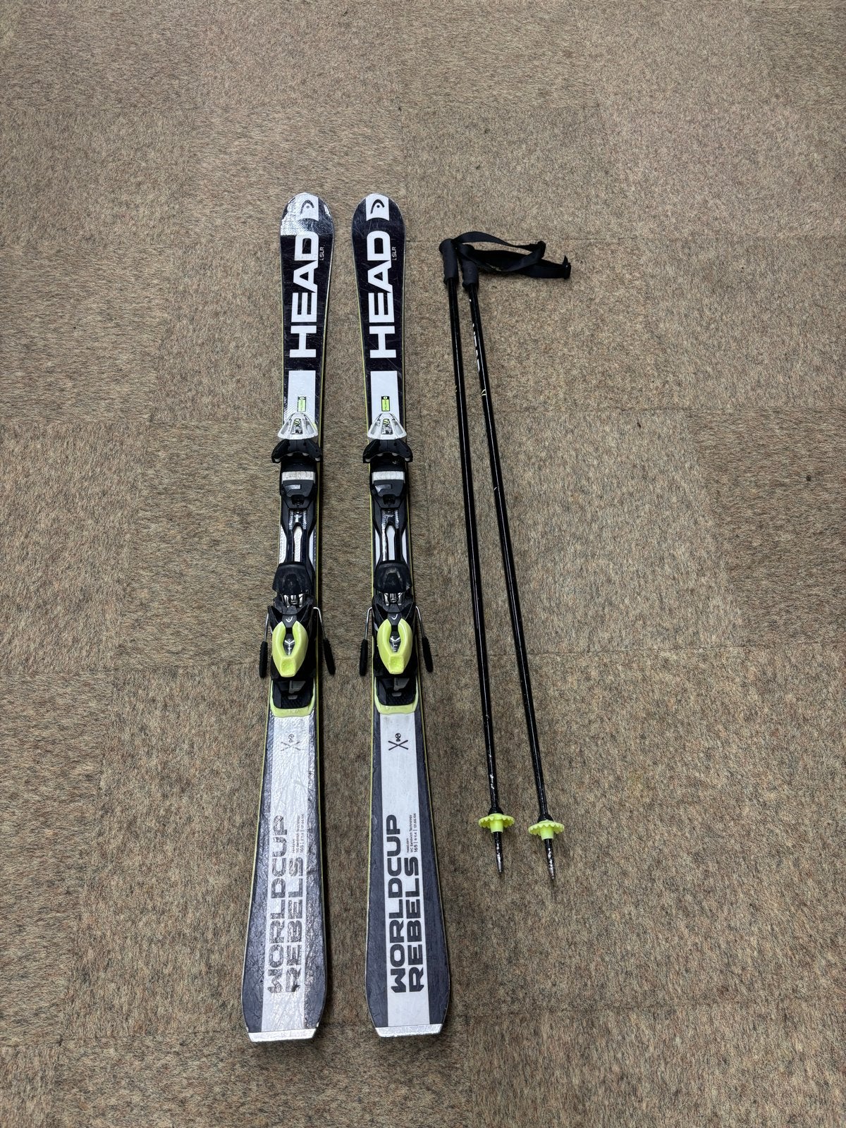 Head Worldcup Rebels Ski's 165 cm met bindingen en stokken, Ophalen, 160 tot 180 cm, Gebruikt, Carve