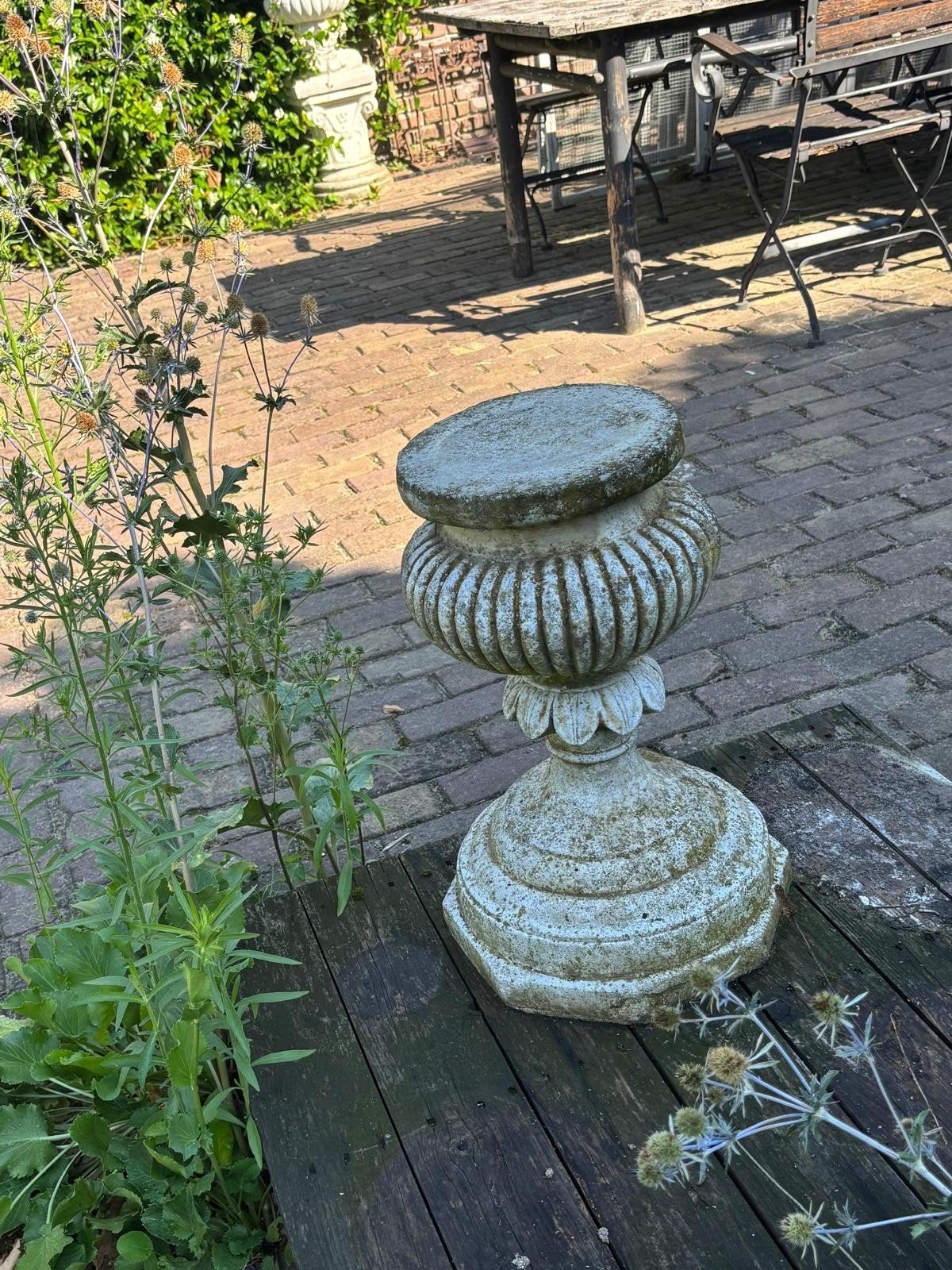 brocante betonnen sokkel voor tuin of terras, Tuin en Terras, Tuinbeelden, Ophalen, Gebruikt, Beton, Overige typen