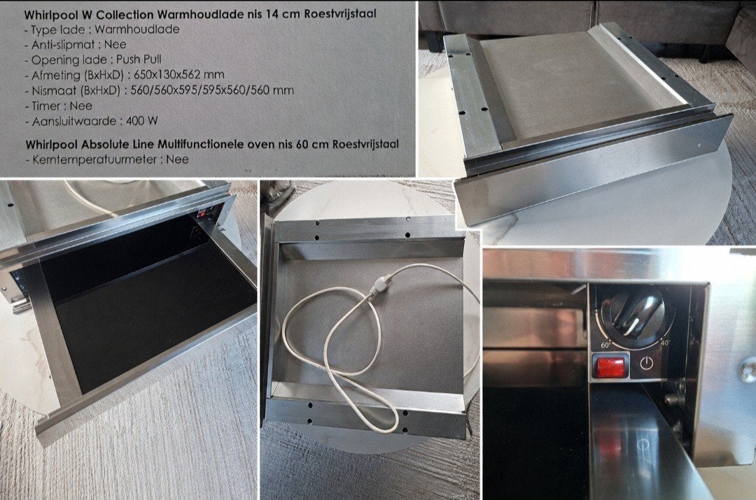 Whirlpool W Collection Warmhoudlade RVS - Nieuwstaat (2023), Ophalen