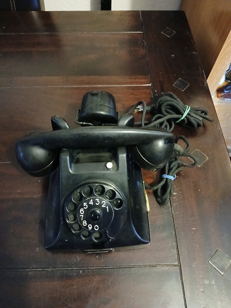 Vintage bakelieten telefoon met draad, Ophalen of Verzenden, Bakeliet