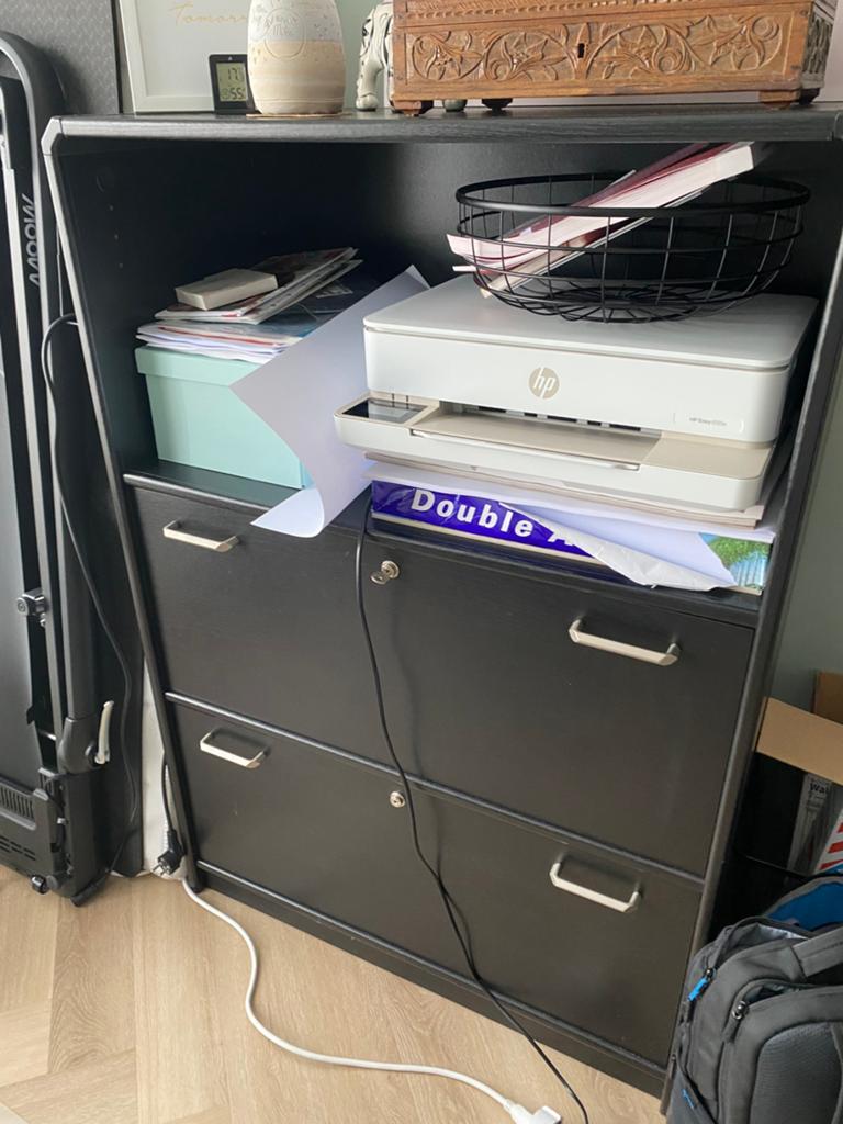 Archiefkast met lades en sleutel zwart, Ophalen, Gebruikt, 50 tot 100 cm, 150 tot 200 cm