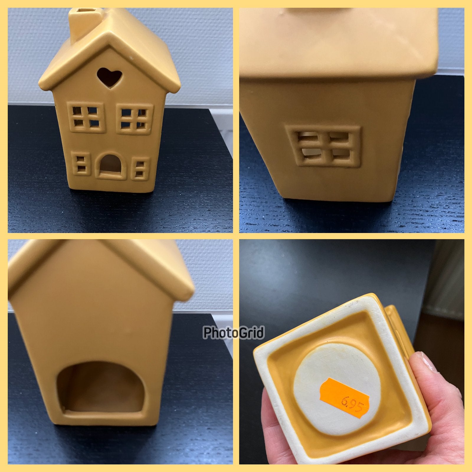 Nieuw=okergeel stenen huisje=decoratie, Huis en Inrichting, Woonaccessoires | Overige, Overige stijlen, Nieuw, Ophalen of Verzenden
