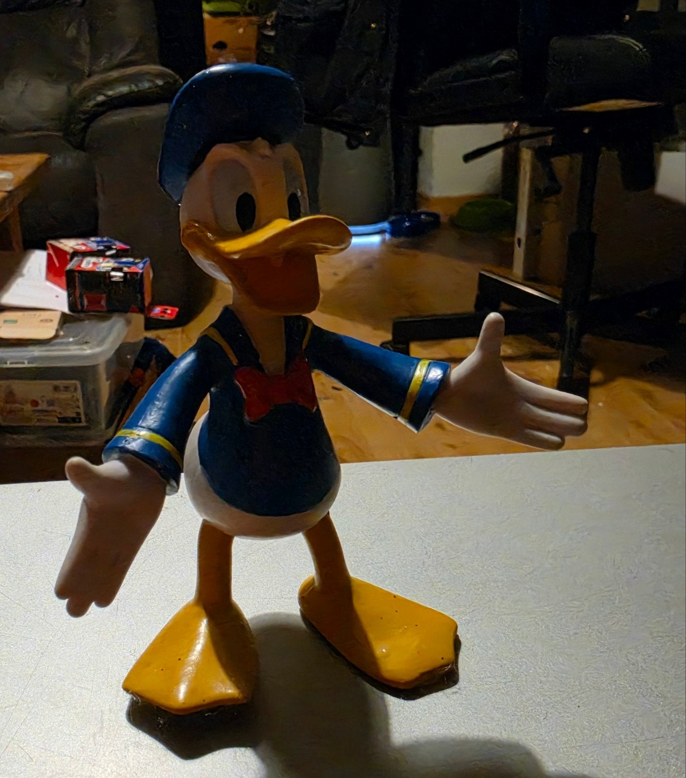 Vintage Donald en Katrien Duck rubberen - Disney Figuren, Verzamelen, Ophalen of Verzenden, Donald Duck, Gebruikt, Beeldje of Figuurtje