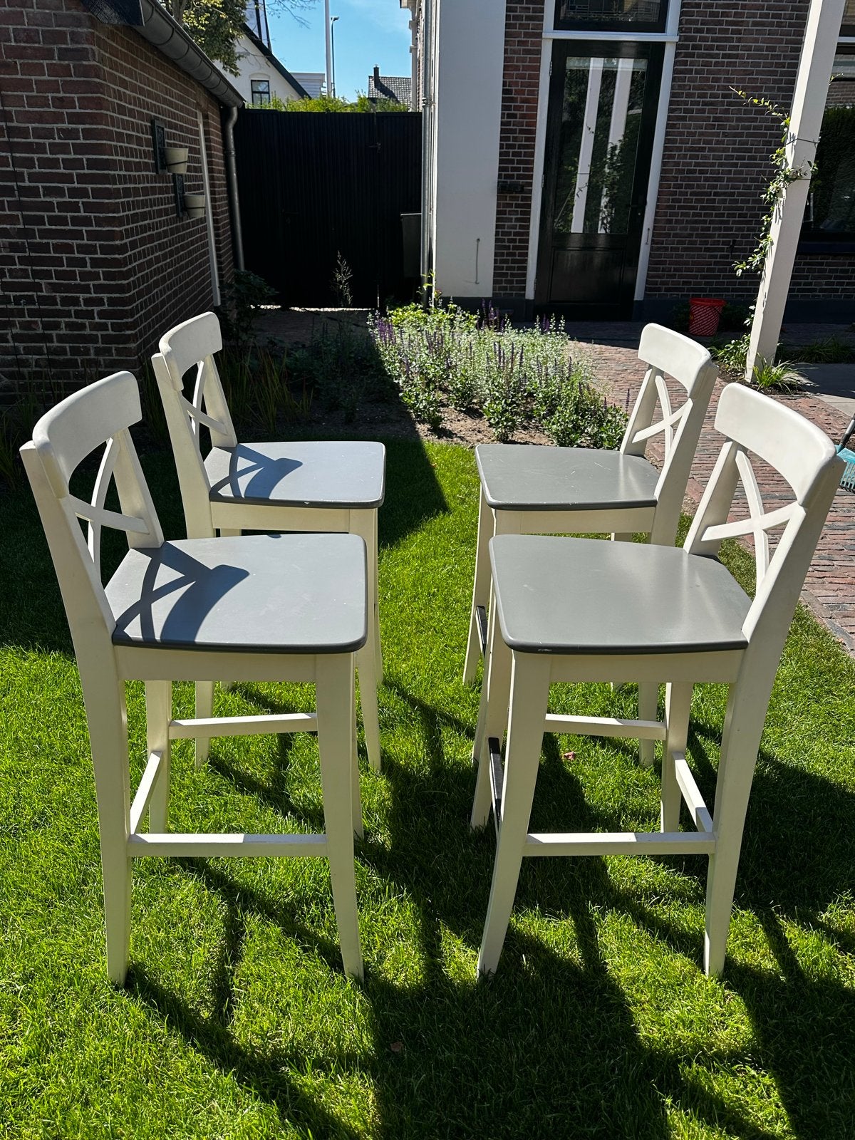 Ikea Ingolf barkrukken, Huis en Inrichting, Barkrukken, Ophalen, Gebruikt, 60 tot 90 cm, 3 krukken