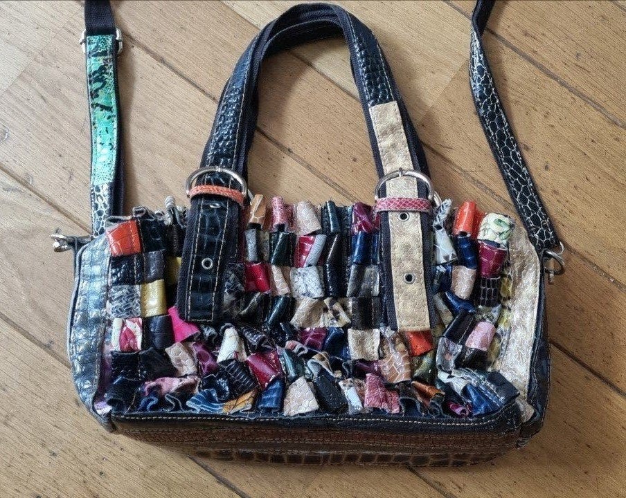 leuke tas met kleurrijke patchwork details, Ophalen of Verzenden, Zo goed als nieuw, Overige kleuren, Schoudertasje