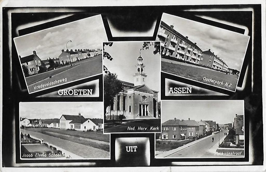 Assen oude gelopen ansichtkaart (6367 ), Verzamelen, Ansichtkaarten | Nederland, Ophalen of Verzenden, Voor 1920, Gelopen, Drenthe