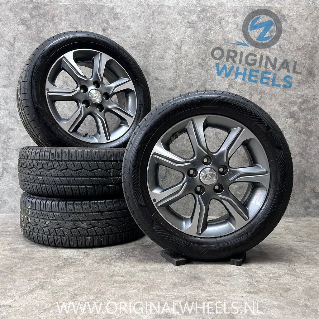 16 inch originele velgen + banden Hyundai IX20 52910-1K650, Gebruikt, 16 inch, Banden en Velgen, Hyundai
