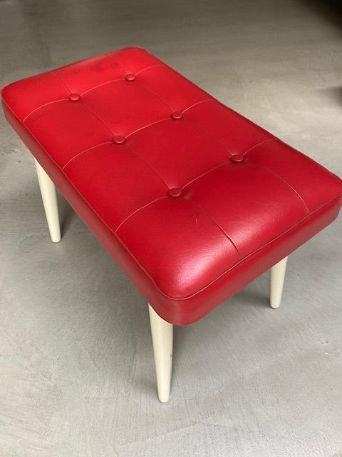 Rood jaren 60 piano krukje, Ophalen of Verzenden, Gebruikt, Hout
