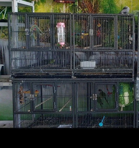 Kooi op wielen, Ophalen, Zo goed als nieuw, Metaal, Vogelkooi