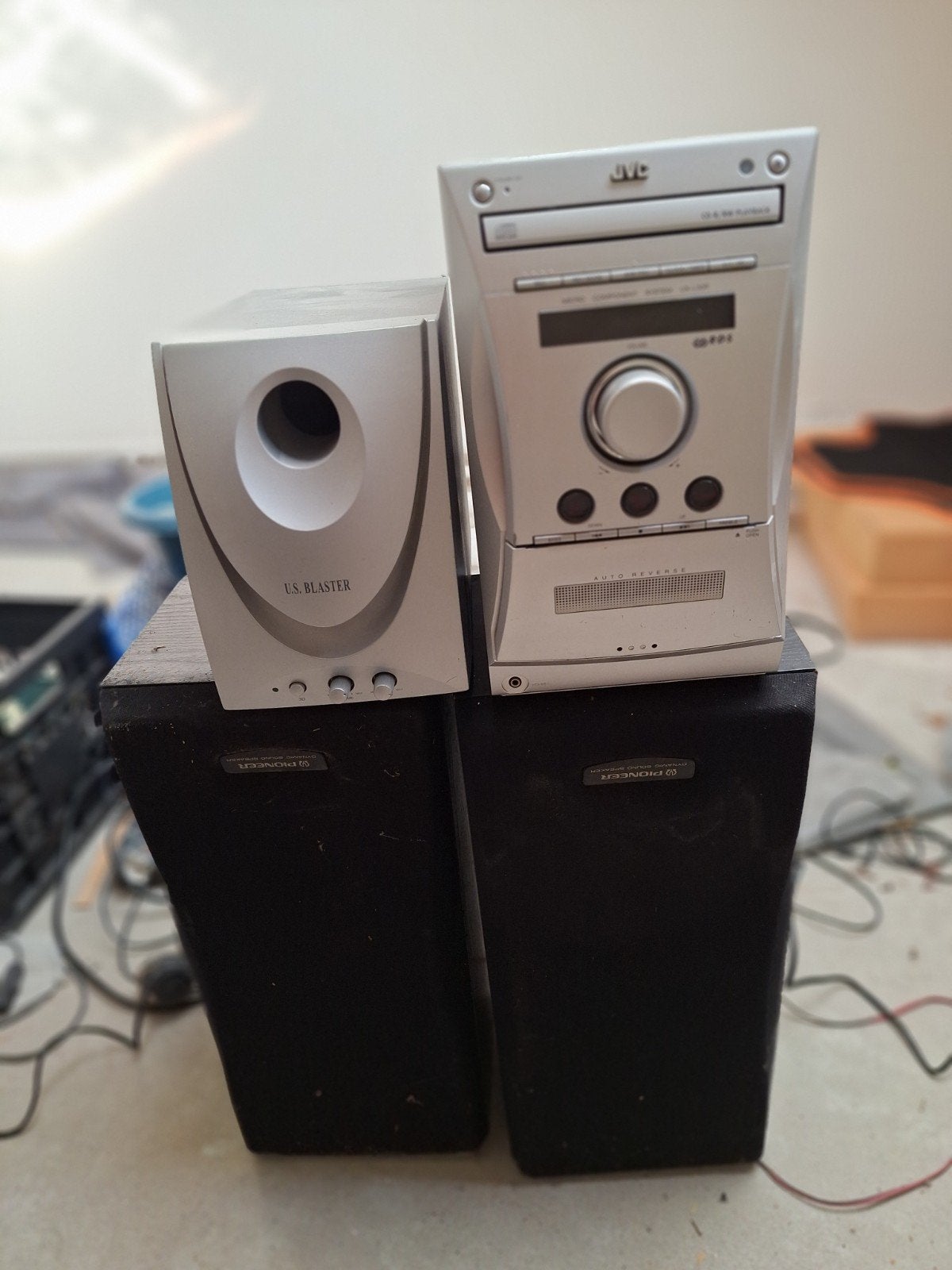 stereo set radio versterker cd speler cassettedeck, Audio, Tv en Foto, Ophalen of Verzenden, Cassettedeck, Losse componenten
